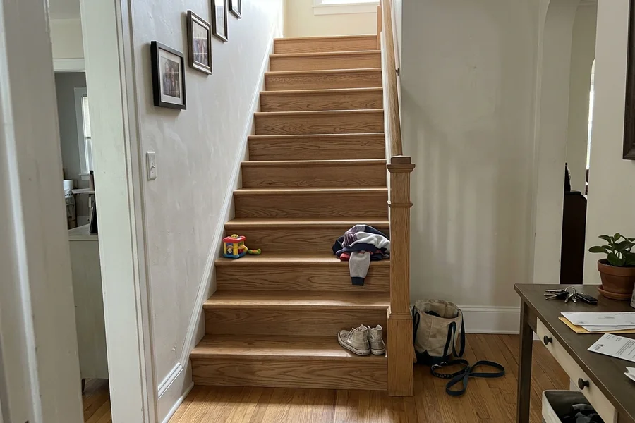 After hardwood refinishing Toronto: 14-step carpet to oak recap in Leaside
