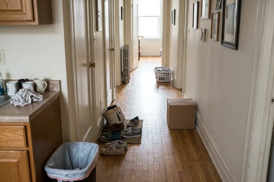 After screen and recoat in Toronto: refreshed hallway from the other end