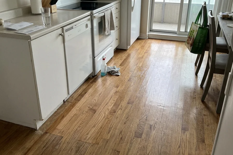 Humber Bay Water Damage Repair, Humber Bay, Etobicoke: hardwood refinishing Toronto project