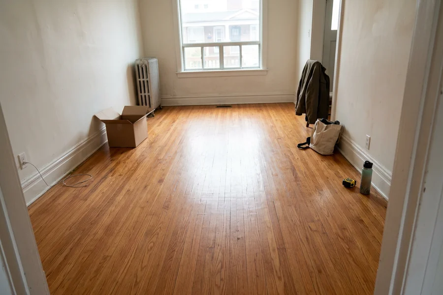 Straight hardwood floor installation in a Toronto home